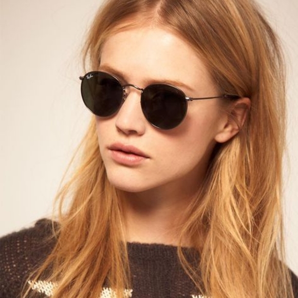 LIKE NEW RayBan Round Metal RB3447 Black Ray ban Sunglasses - Picture 13 of 13